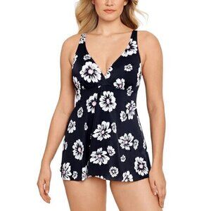 Swim Solutions Flyaway Tummy-Control Swimdress 18